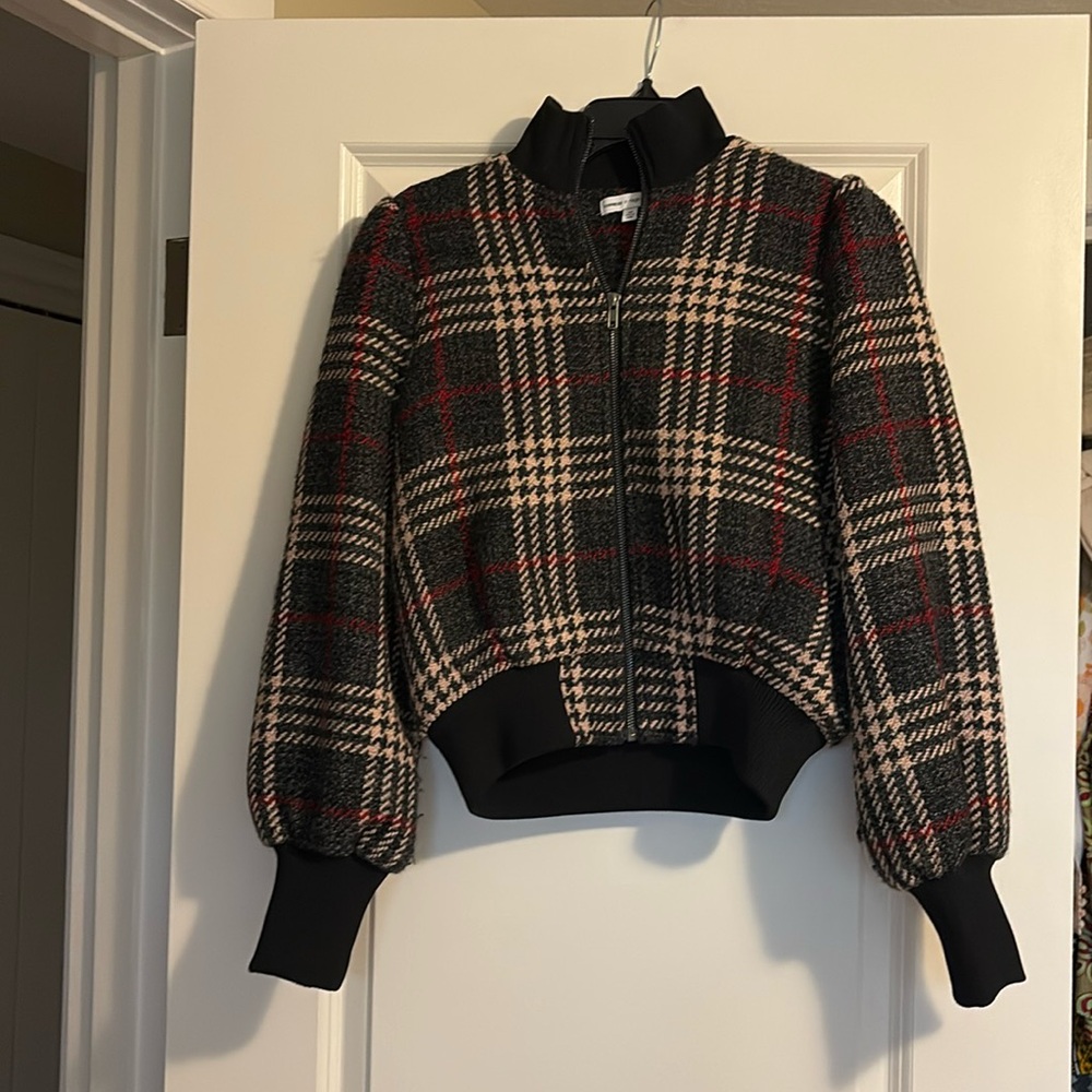 Express X negin mirsalehi Plaid Wool Blend Bomber Style Jacket